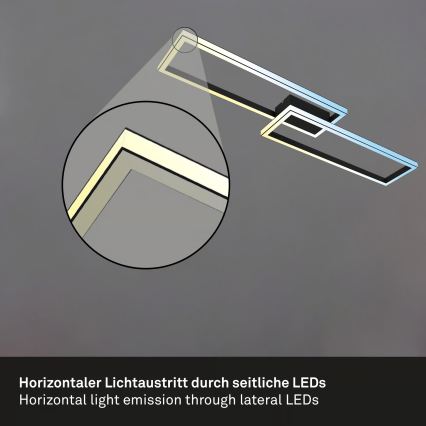 Briloner 3761015 - Stropna LED svetilka z zatemnjevanjem LED/45W/230V 2700-6500K črna + daljinski upravljalnik