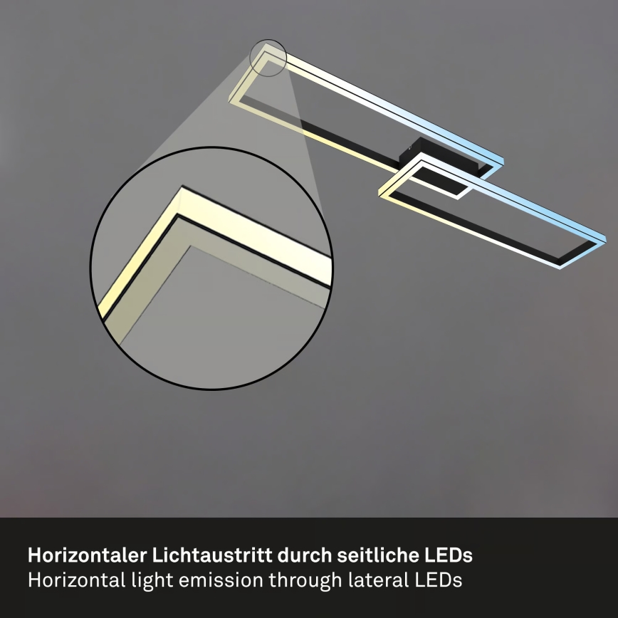 Briloner 3761015 - Stropna LED svetilka z zatemnjevanjem LED/45W/230V 2700-6500K črna + daljinski upravljalnik