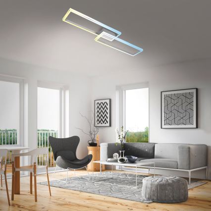 Briloner 3761019 - Zatemnjevalna stropna LED svetilka LED/45W/230V 2700-6500K matiran krom + daljinski upravljalnik