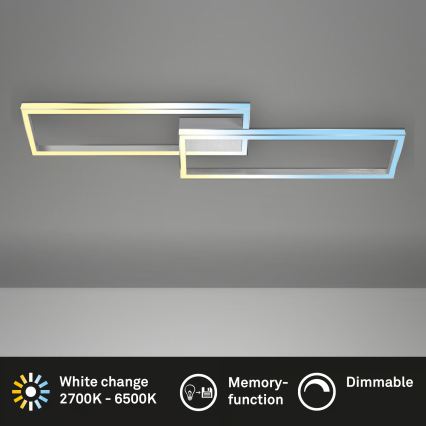 Briloner 3761019 - Zatemnjevalna stropna LED svetilka LED/45W/230V 2700-6500K matiran krom + daljinski upravljalnik