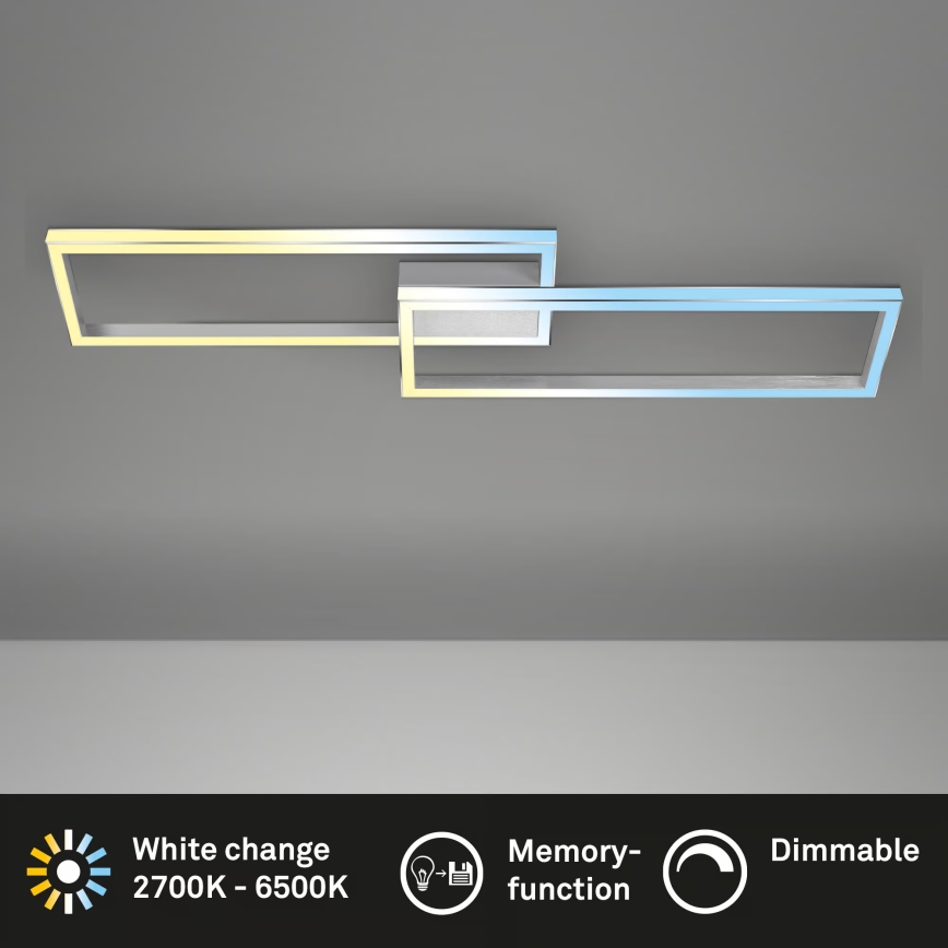 Briloner 3761019 - Zatemnjevalna stropna LED svetilka LED/45W/230V 2700-6500K matiran krom + daljinski upravljalnik