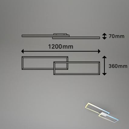 Briloner 3761019 - Zatemnjevalna stropna LED svetilka LED/45W/230V 2700-6500K matiran krom + daljinski upravljalnik