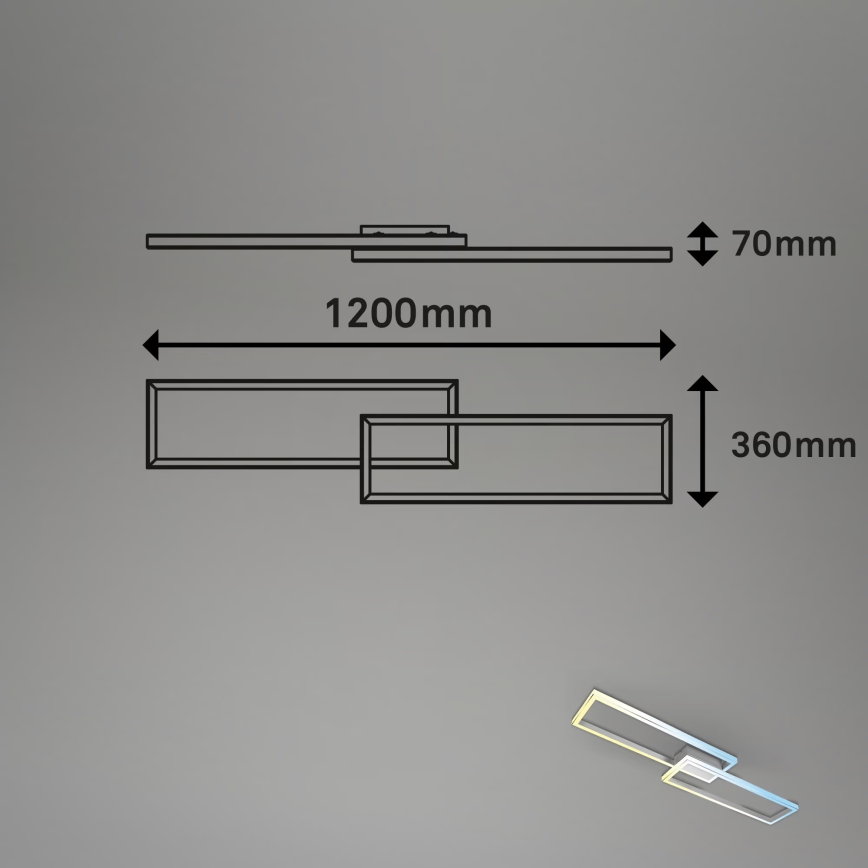 Briloner 3761019 - Zatemnjevalna stropna LED svetilka LED/45W/230V 2700-6500K matiran krom + daljinski upravljalnik