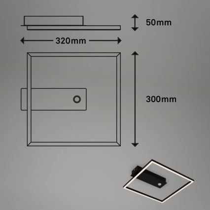 Briloner 3770-015 - LED stropna svetilka z detektorjem gibanja in senzorjem mraka FRAME LED/14W/230V 3000K 30x32 cm črna