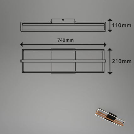 Briloner 3777-015 - LED stropna svetilka FRAME LED/21W/230V 3000K črna