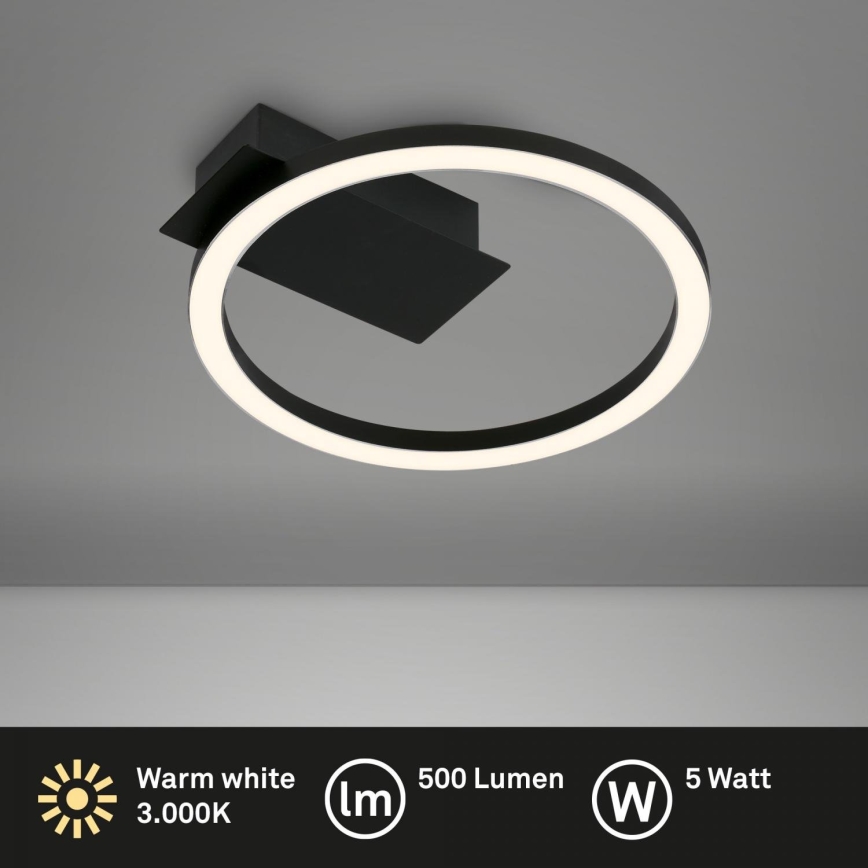 Briloner 3778-015 - LED stropna svetilka FRAME LED/5W/230V Ø 20 cm črna