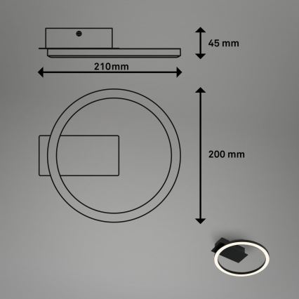 Briloner 3778-015 - LED stropna svetilka FRAME LED/5W/230V Ø 20 cm črna