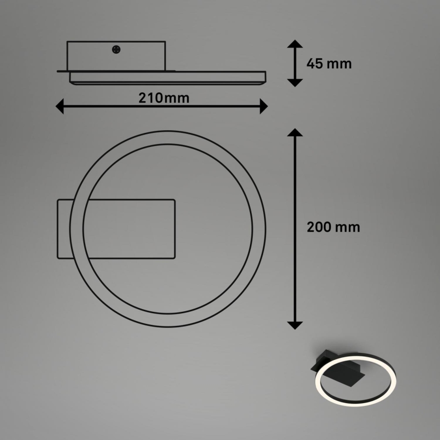 Briloner 3778-015 - LED stropna svetilka FRAME LED/5W/230V Ø 20 cm črna
