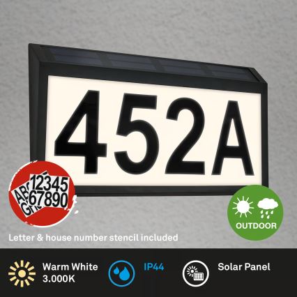 Briloner 3797015 - Sončna LED hišna številka LED/0,5W/1,2V 1200 mAh IP44