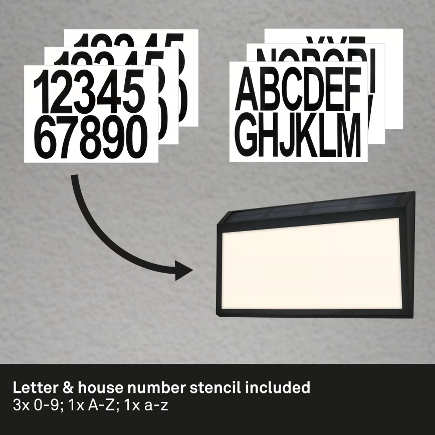 Briloner 3797015 - Sončna LED hišna številka LED/0,5W/1,2V 1200 mAh IP44