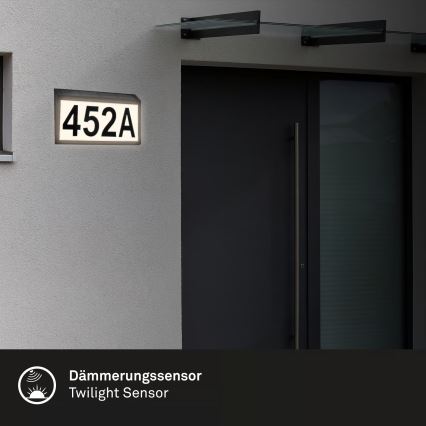 Briloner 3797015 - Sončna LED hišna številka LED/0,5W/1,2V 1200 mAh IP44