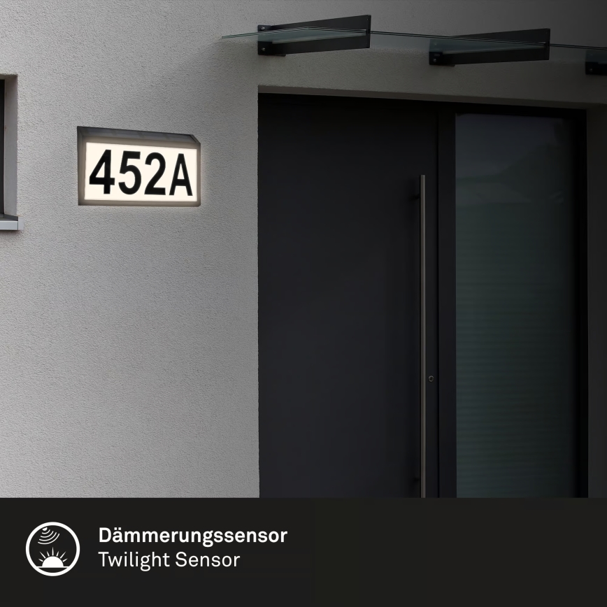 Briloner 3797015 - Sončna LED hišna številka LED/0,5W/1,2V 1200 mAh IP44