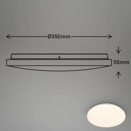 Briloner 3828-016 - LED kopalniško stropno svetilo z senzorjem gibanja WALK LED/24W/230V IP54 Ø 35 cm bela