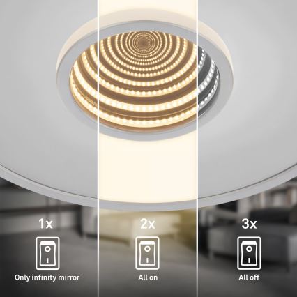 Briloner 3847014 - LED stropna svetilka TORO LED/18W/230V, premer 42 cm, mat krom