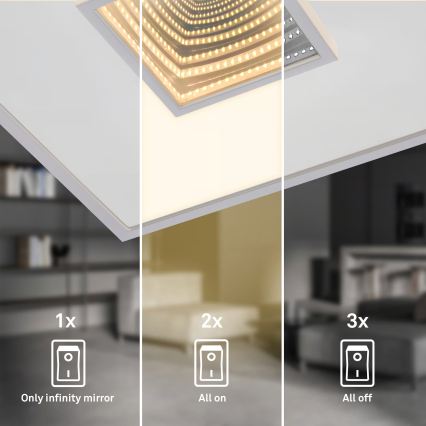 Briloner 3848014 - LED stropno svetilo TORO LED/18W/230V 42x42 cm matni krom