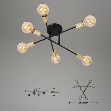 Briloner 3868-065 - Lestenec BLACK STEEL 6xE27/60W/230V