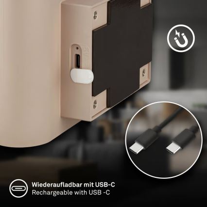 Briloner 3878011 - LED polnilna stenska svetilka s senzorjem gibanja in mraka CHAT LED/3W/5V 2000 mAh bež