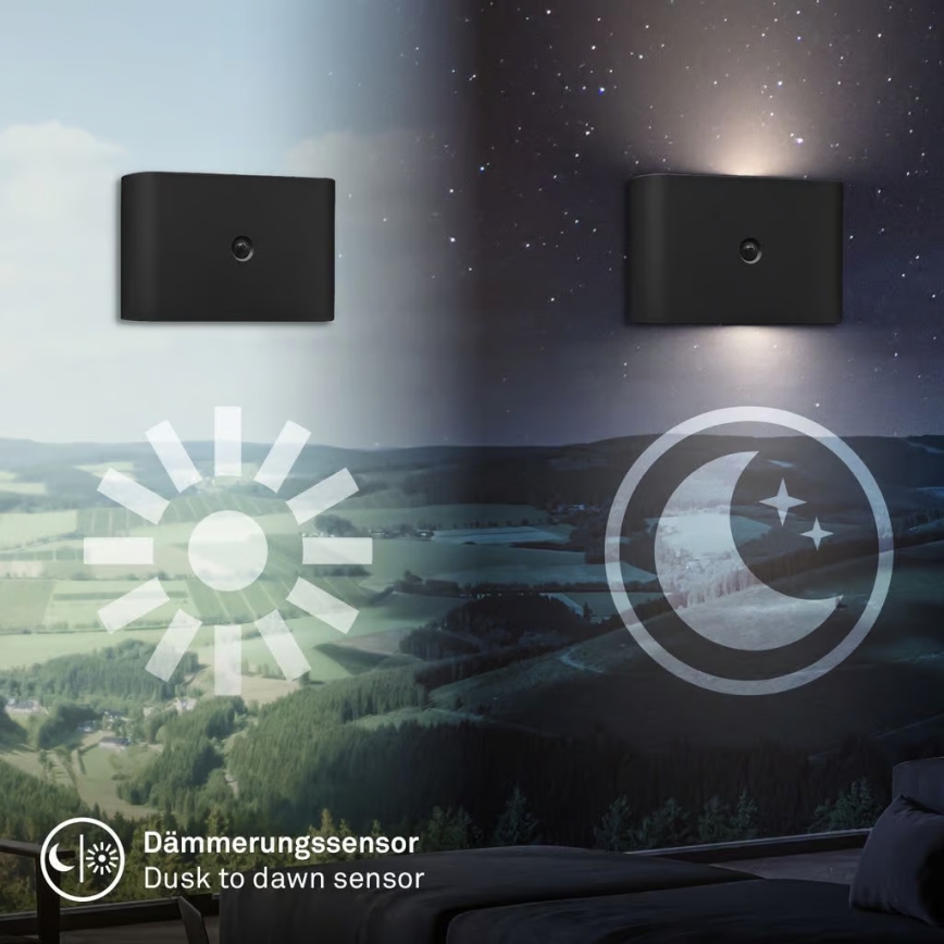 Briloner 3878015 - LED polnilna stenska svetilka s senzorjem gibanja in mraka CHAT LED/3W/5V 2000 mAh črna