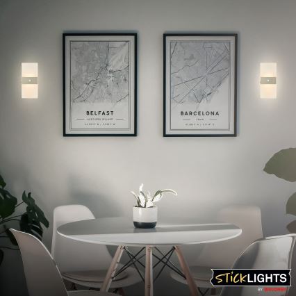 Briloner 3888012 - LED polnilna stenska svetilka AURA z zaznavanjem gibanja in mraka, 2,5W/5V, 1800 mAh, mat krom