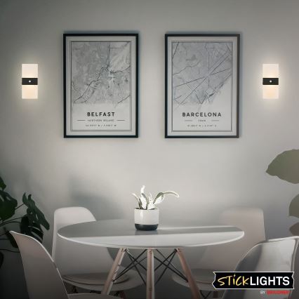 Briloner 3888015 - LED polnilna stenska svetilka s senzorjem gibanja in mraka AURA LED/2,5W/5V 1800 mAh črna