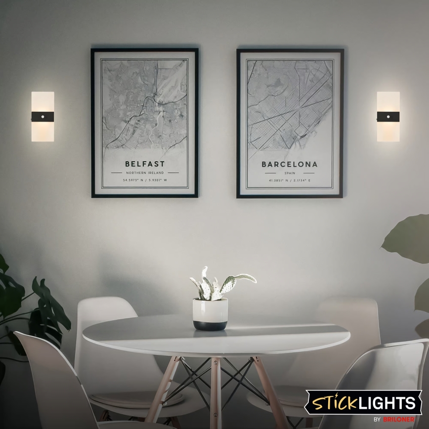 Briloner 3888015 - LED polnilna stenska svetilka s senzorjem gibanja in mraka AURA LED/2,5W/5V 1800 mAh črna