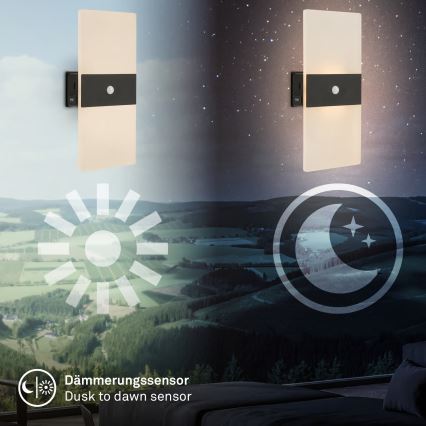 Briloner 3888015 - LED polnilna stenska svetilka s senzorjem gibanja in mraka AURA LED/2,5W/5V 1800 mAh črna