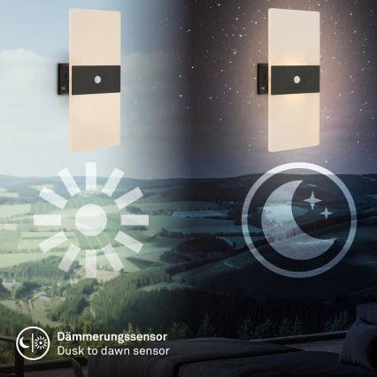 Briloner 3888015 - LED polnilna stenska svetilka s senzorjem gibanja in mraka AURA LED/2,5W/5V 1800 mAh črna