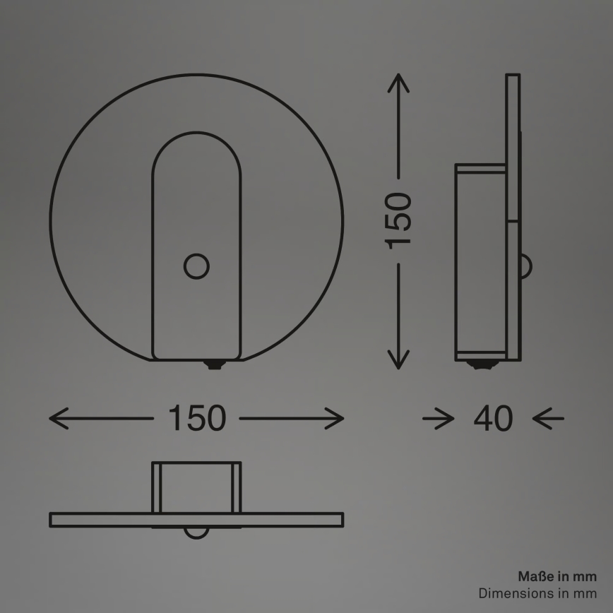 Briloner 3889012 - LED polnilno stensko svetilo s senzorjem gibanja in mraka TARO LED/2,5W/5V 1800 mAh matni krom