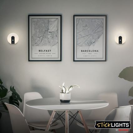 Briloner 3889015 - polnilna LED stenska svetilka TARO s senzorjem gibanja in senzorjem za temo, LED/2,5W/5V, 1800 mAh, črna