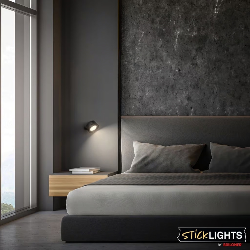 Briloner 3896015 - LED polnilna stenska svetilka TARI z zatemnitveno funkcijo LED/1,6W/5V 1500 mAh črna