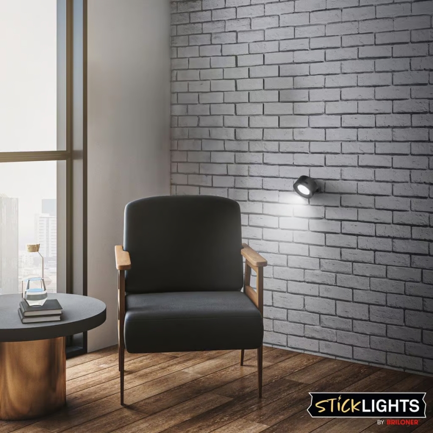 Briloner 3896015 - LED polnilna stenska svetilka TARI z zatemnitveno funkcijo LED/1,6W/5V 1500 mAh črna