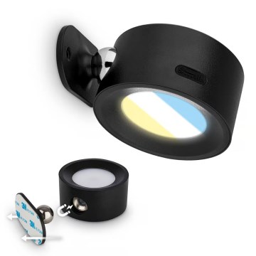 Briloner 3896015 - polnilna zatemnjevalna stenska svetilka TARI LED/1,6W/5V 1500 mAh črna