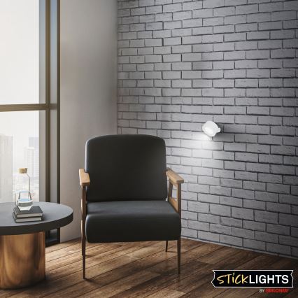 Briloner 3896016 - Polnilna zatemnljiva LED stenska svetilka TARI LED/1,6W/5V 1500 mAh bela