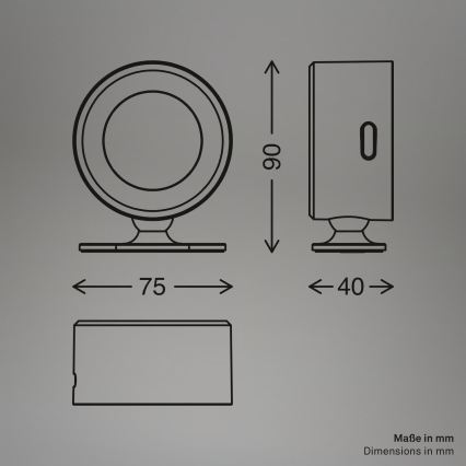 Briloner 3896016 - Polnilna zatemnljiva LED stenska svetilka TARI LED/1,6W/5V 1500 mAh bela