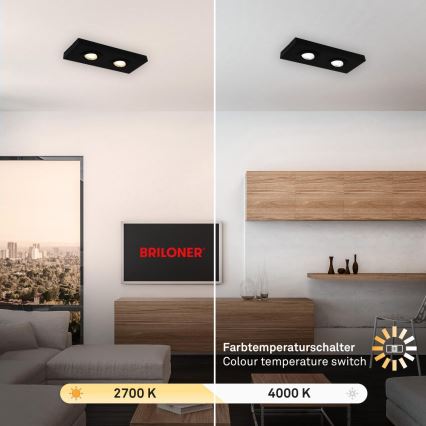 Briloner 3996025 - LED Reflektor CTS 2xLED/4W/230V 2700/4000K črna