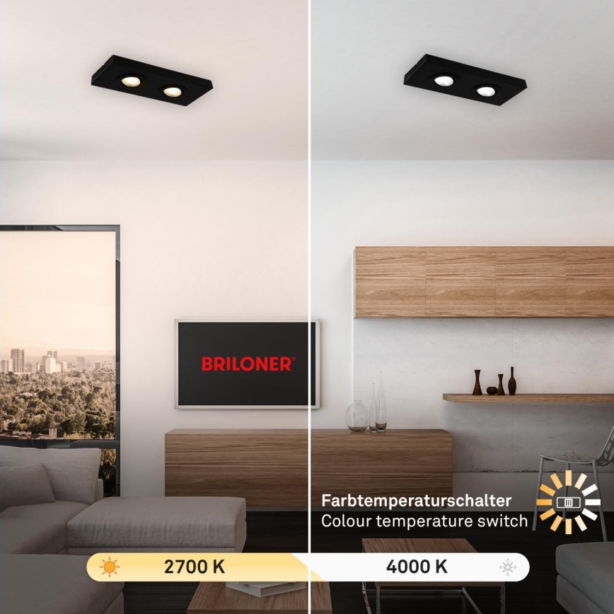 Briloner 3996025 - LED Reflektor CTS 2xLED/4W/230V 2700/4000K črna
