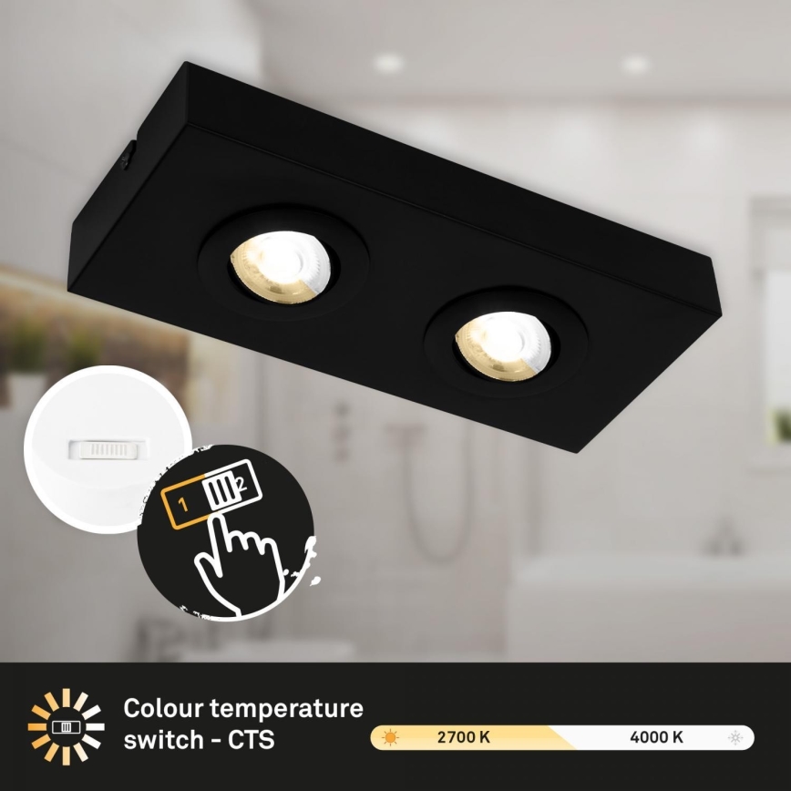 Briloner 3996025 - LED Reflektor CTS 2xLED/4W/230V 2700/4000K črna