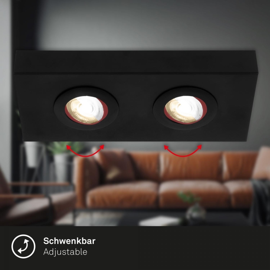 Briloner 3996025 - LED Reflektor CTS 2xLED/4W/230V 2700/4000K črna