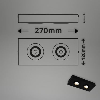 Briloner 3996025 - LED Reflektor CTS 2xLED/4W/230V 2700/4000K črna
