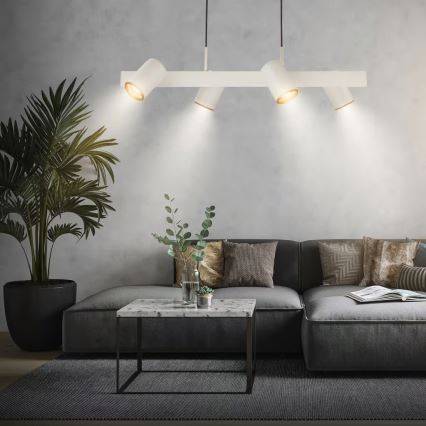 Briloner 4058044 - Lestenec na kablu ERA 4xGU10/10W/230V kremna