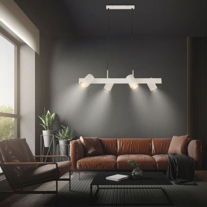 Briloner 4058044 - Lestenec na kablu ERA 4xGU10/10W/230V kremna