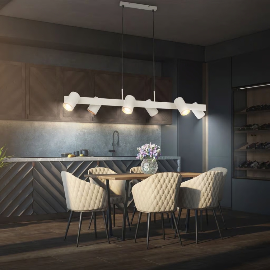 Briloner 4058064 - Viseči lestenec ERA 6xGU10/10W/230V kremaste barve