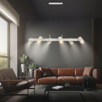 Briloner 4058064 - Viseči lestenec ERA 6xGU10/10W/230V kremaste barve