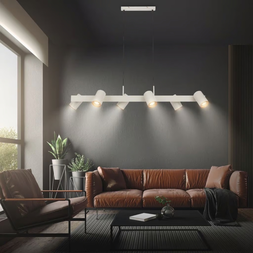 Briloner 4058064 - Viseči lestenec ERA 6xGU10/10W/230V kremaste barve