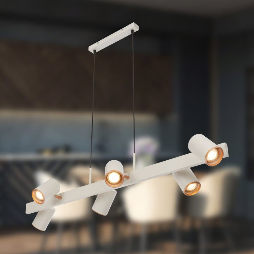 Briloner 4058064 - Viseči lestenec ERA 6xGU10/10W/230V kremaste barve