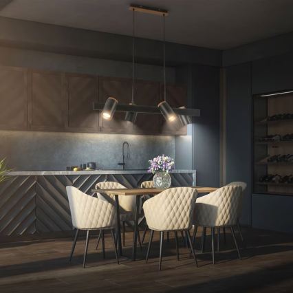 Briloner 4059045 - Lestenec ERA na kablu 4xGU10/10W/230V črn