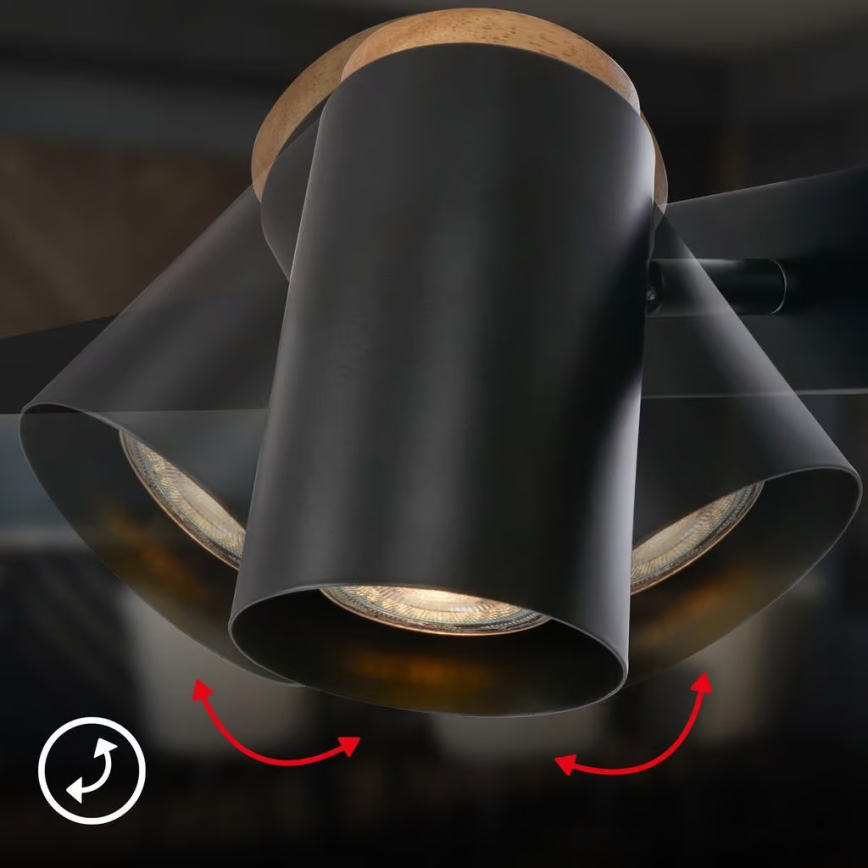 Briloner 4059045 - Lestenec ERA na kablu 4xGU10/10W/230V črn