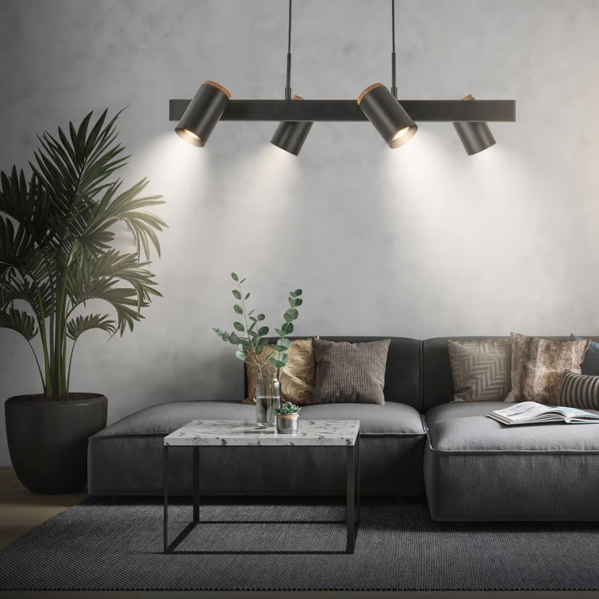 Briloner 4059045 - Lestenec ERA na kablu 4xGU10/10W/230V črn