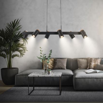 Briloner 4059065 - Lestenec na kablu ERA 6xGU10/10W/230V črna