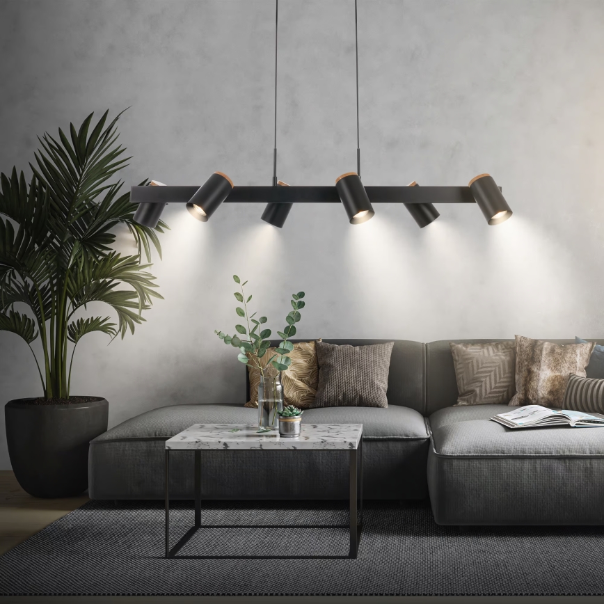 Briloner 4059065 - Lestenec na kablu ERA 6xGU10/10W/230V črna